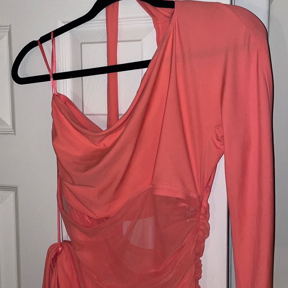 HM Mugler collection hot pink dress